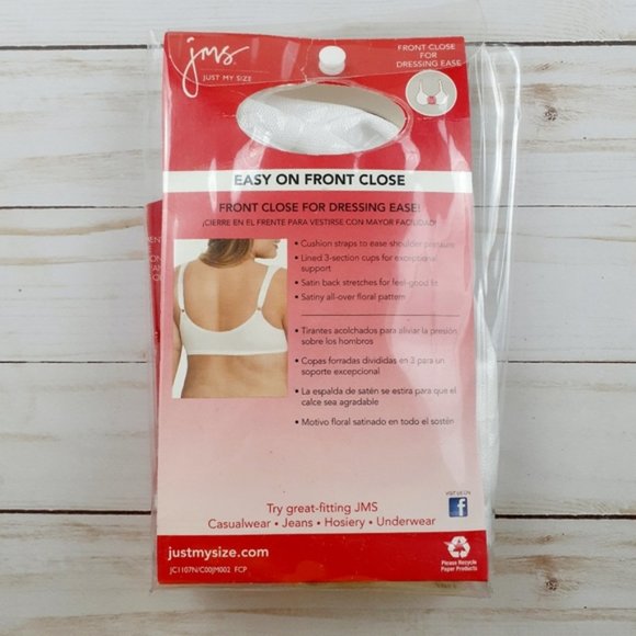 Just My Size Intimates & Sleepwear Jms Front Close Wire Free Bra